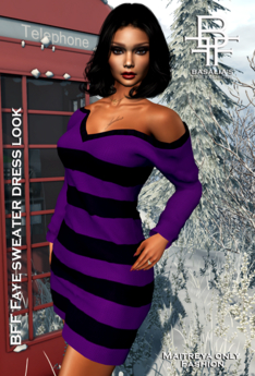 Second Life Marketplace - BFF Faye's Off Shoulder Sweater Dress